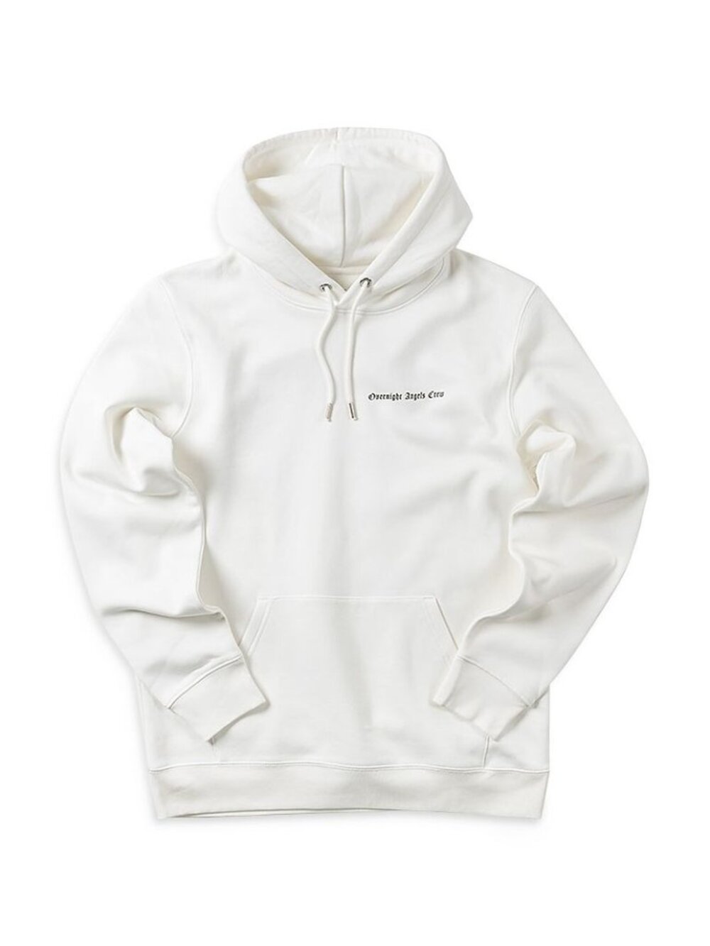 NWT Overnight Angels Crew Logo Graphic Hoodie White Mens Size Small